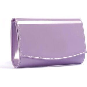 Women Vegan Leather Fashion Clutch Violet
